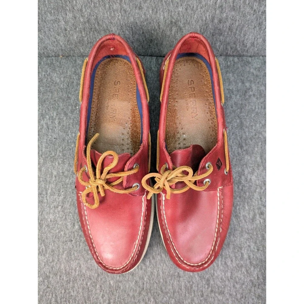 Sperry Top-Sider A/O Sarape Sarape Red Leather Boat Shoes Men's 13 M STS13803